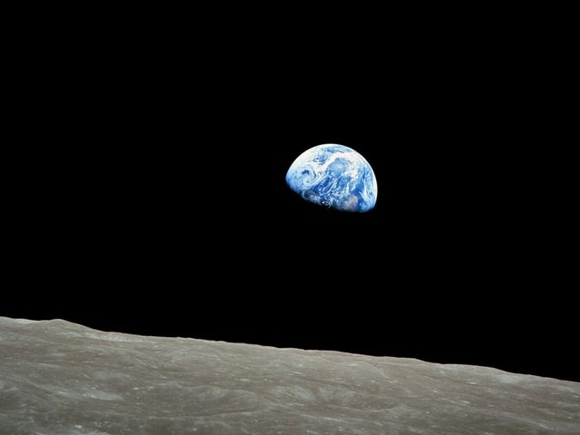 Die Erde, vom Mond aus gesehen