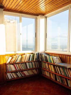 Bücherregal Bücher Lesen Meerblick Leibniz Magazin 