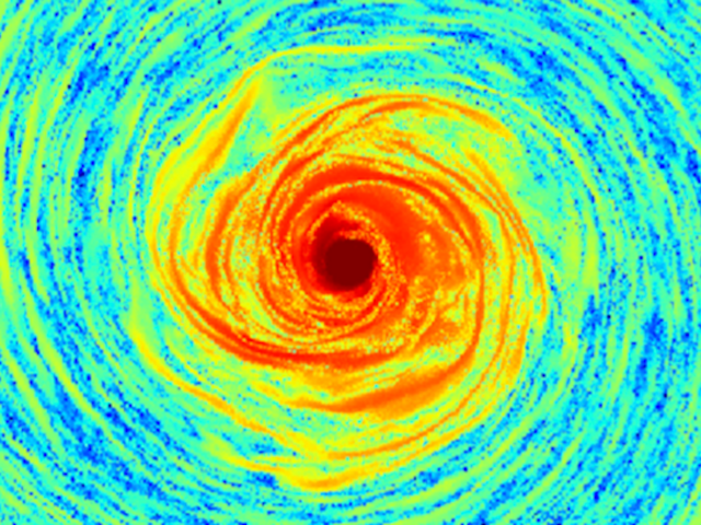 Simulation einer sich bildenden Scheibengalaxie