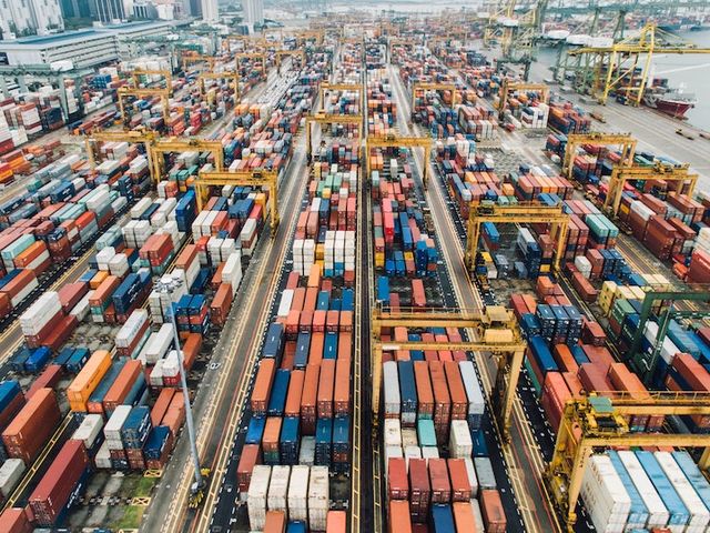 Container terminal at the port of Singapore