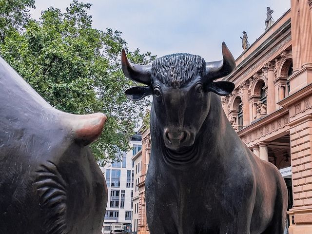 Bulle vor der Börse Frankfurt