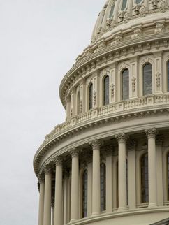 Eine Nahaufnahme vom Weißen Haus in Washington D.C.