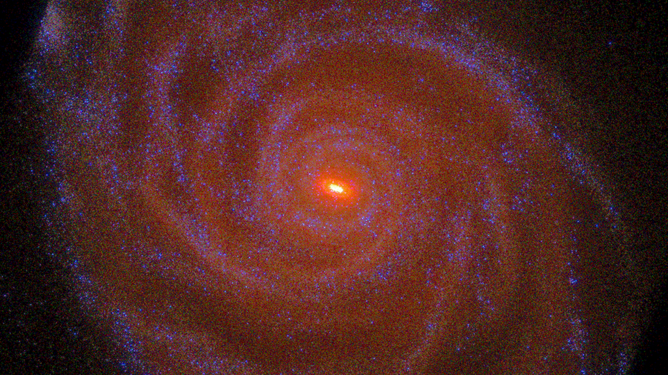 Bright reddish spot in light vortex
