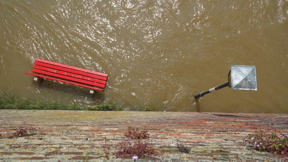 Hochwasser in einer Stadt
