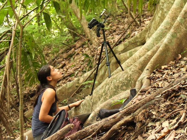 Ahana Aurora Fernandez at work in the field.