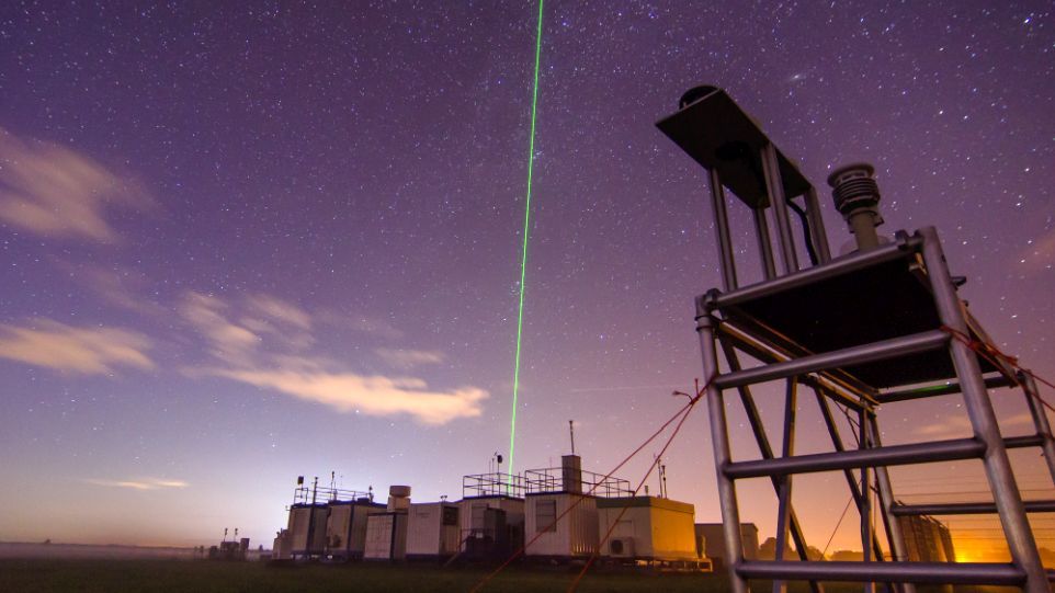 Night view of the observatory in Melpitz/Saxony, which belongs to ACTRIS