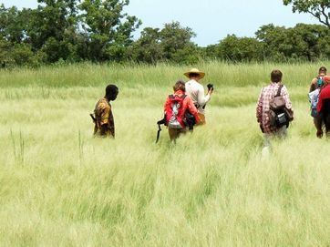 Group of researchers on expedition in Africa