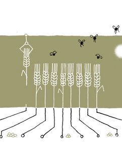 Illustration von künstlicher Intelligenz auf dem Feld
