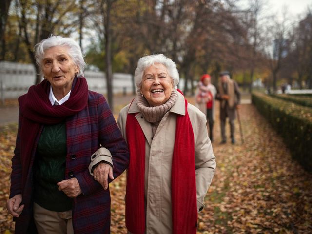Zwei fröhliche Seniorinnen