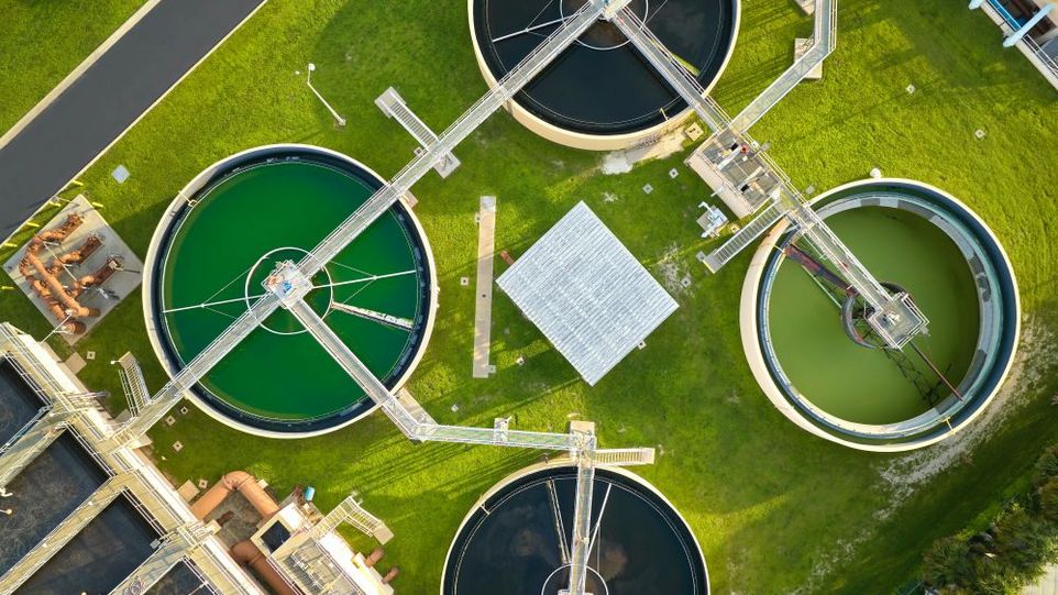 Sewage plant Sewage plant seen from above