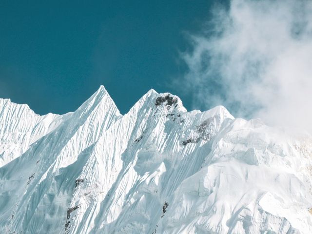 Snow and ice-covered mountain peaks
