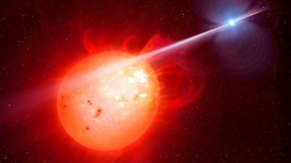 Artist's impression of a white dwarf pulsar.