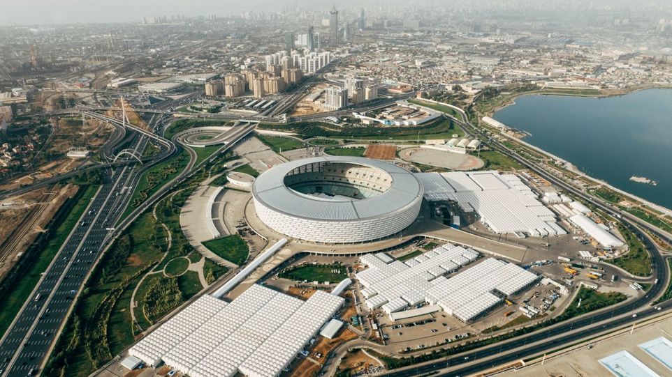 Nationalstadion in Baku, vom 11. bis 22. November Veranstaltungsort der 29. UN-Klimakonferenz Stadium in Baku